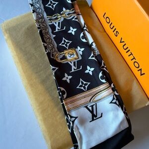 Authentic Louis Vuitton Brown Monogram Twilly, Scarf, Bandeau, Headband etc..